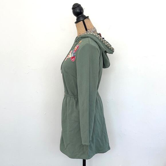 NEW SOLITAIRE embroidered green full zip hoodie S - Picture 8 of 14